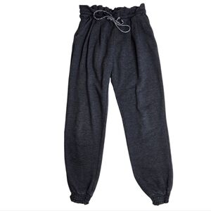 Aerie charcoal grey drawstring waist ruffle cuff jogger XS